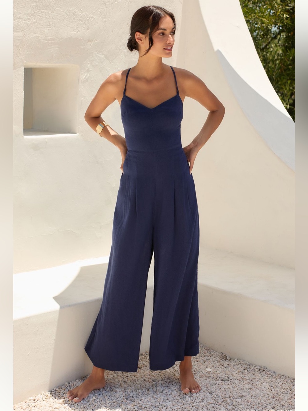 Anthropologie Carrie Linen Wide-Leg Jumpsuit,  MP